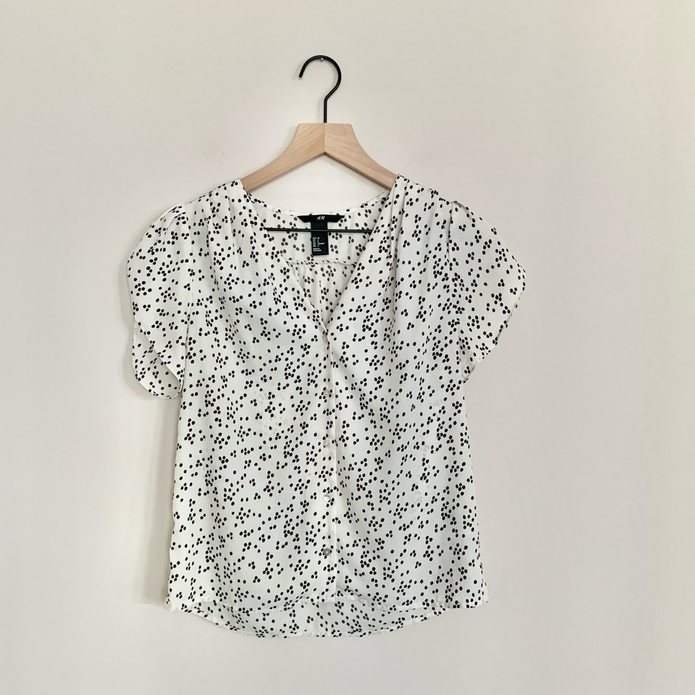 H&M Patterned Button Down Blouse - image 1
